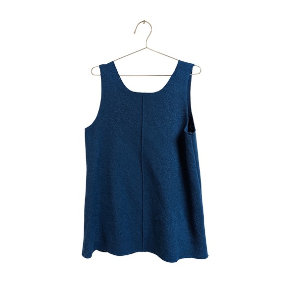 Cut‎ Loose Boiled Wool Sleeveless Tunic  Lagenlook Layering Art to Wear Teal M - Picture 5 of 5